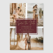 Carte Magnétique Or rouge enregistrer la date 3 photo grille collag (Devant)