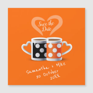 Carte Magnétique Orange + Black Coffee Color Design Enregistrer la 
