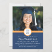 Carte magnétique Orange Blue Modern Graduation Par (Recto)
