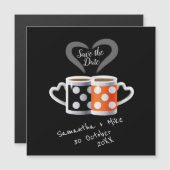 Carte Magnétique Orange + Noir Design de couleur café Enregistrez l (Devant / Derrière)