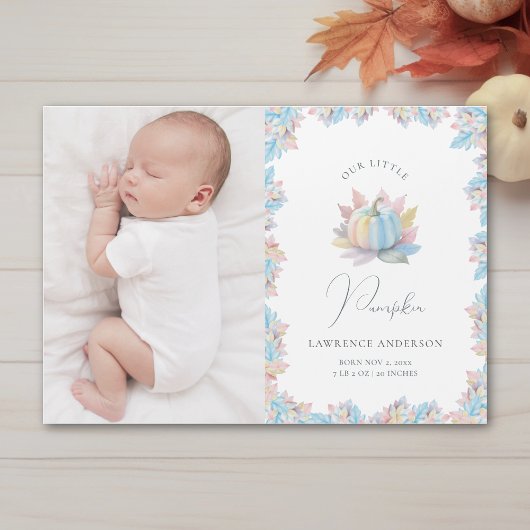 Carte Magnétique Our Little Pumpkin Baby Photo Birth Announcement