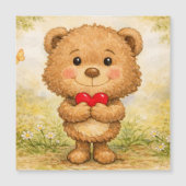 Carte Magnétique Ours de la Saint-Valentin (Devant)