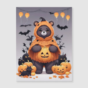 Carte Magnétique Ours Halloween Mignon Adorable Drôle Animal Magie