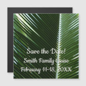 Carte Magnétique Overlapping Palm Fronds Tropical Green Abstract (Devant / Derrière)