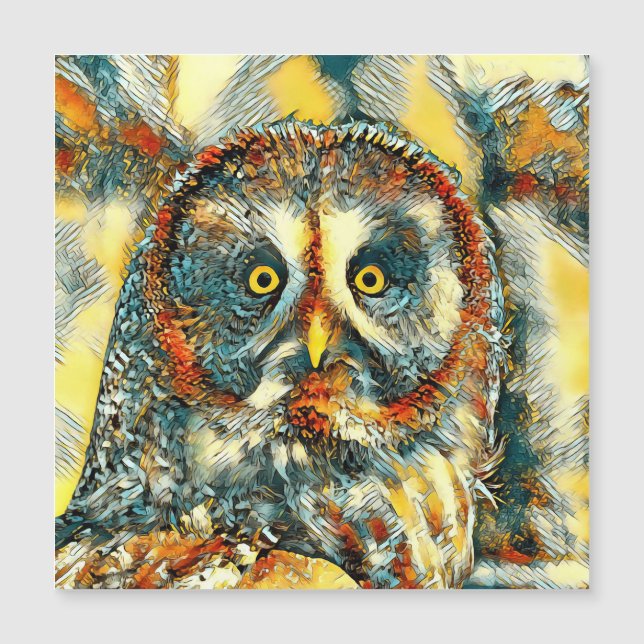 Carte Magnétique Owl_Art_Animal_003 (Devant)