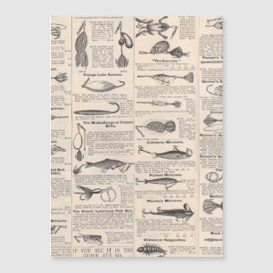 Carte Magnétique Page de catalogue de leurres de pêche antiques en