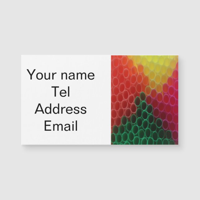 Carte Magnétique Pailles colorées (Devant)