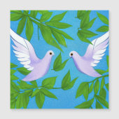 Carte Magnétique Paire de colombes blanches (Devant)