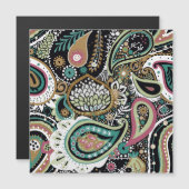Carte Magnétique Paisley asiatique : design moderne et sans soudure (Devant / Derrière)