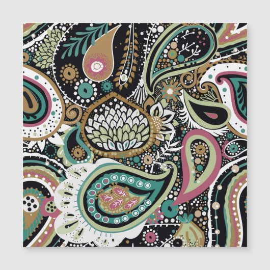 Carte Magnétique Paisley asiatique : design moderne et sans soudure (Devant)