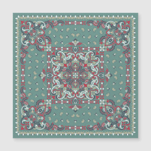 Carte Magnétique Paisley Bandana Imprimer : Écharpe à cou de soie