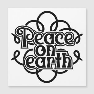 Carte Magnétique Paix sur la Terre Réfrigérateur noir et blanc
