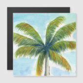 Carte Magnétique Palmier Tropical Beach par beau temps (Devant / Derrière)