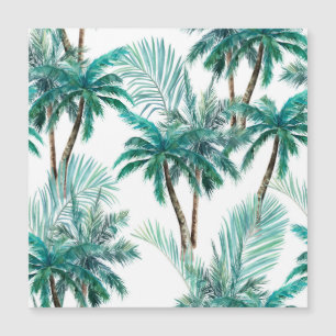 Carte Magnétique Palmier tropical : Motif de la jungle aquarelle.