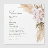 Carte Magnétique Pampas herbe palmier orchidée moderne rustique (Devant)