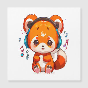 Carte Magnétique Panda écoutant de la musique Kpop