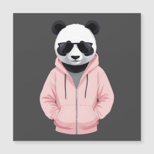 Carte Magnétique Panda Portant un Sweat - shirt à capuche drôle Coo