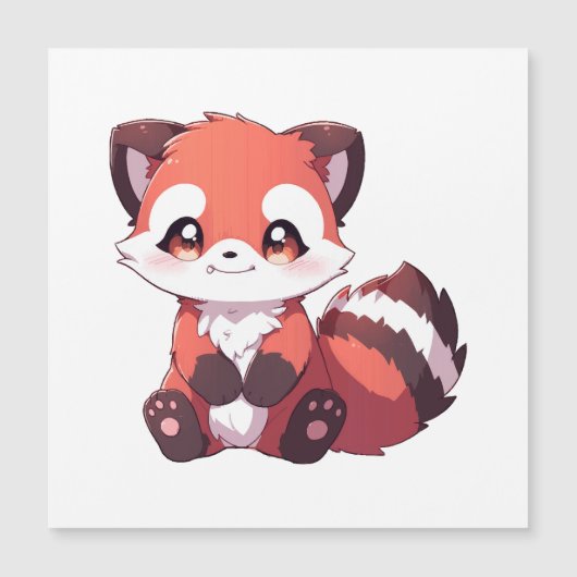 Carte Magnétique panda rouge mignon (Devant)