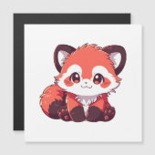 Carte Magnétique panda rouge mignon (Devant / Derrière)