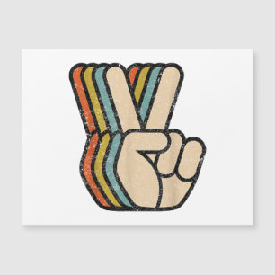 Carte Magnétique Panneau de Paix Rétro V Doigts Vintage 60s les ann