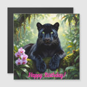 Carte Magnétique Panthère noire dans la jungle (Devant / Derrière)