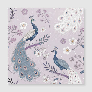 Carte Magnétique Paon Élégant Floral Vintage (11)