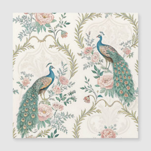 Carte Magnétique Paon Élégant Floral Vintage (3)