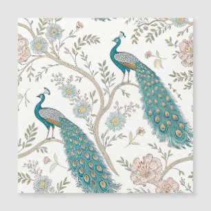 Carte Magnétique Paon Élégant Floral Vintage (4)
