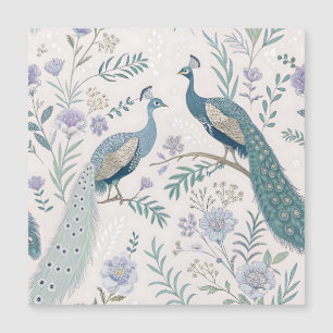 Carte Magnétique Paon Élégant Floral Vintage (7)