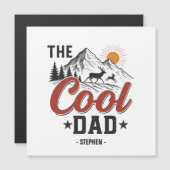 Carte Magnétique Papa Cool - Rustic Mountain et Deer Design (Devant / Derrière)