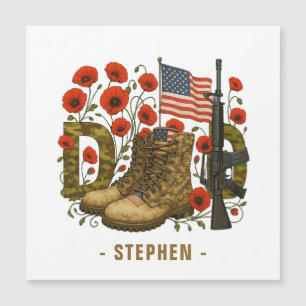 Carte Magnétique Papa patriotique - Drapeau américain avec Bottes d