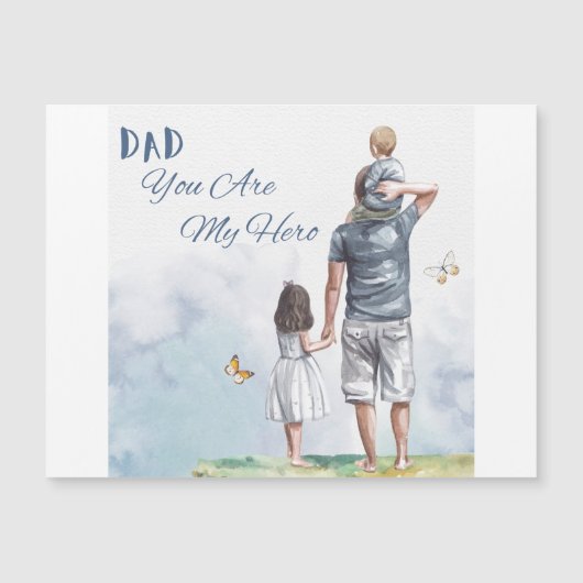 Carte Magnétique papa tu es mon héros (Devant)