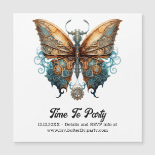 Carte Magnétique Papillon à queue d'hirondelle en steamlace Mariage