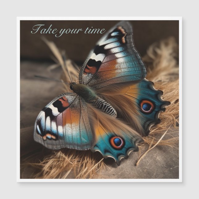 Carte Magnétique Papillon avec corps de design zèbre (Devant)