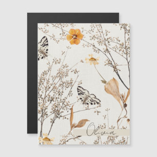 Carte Magnétique Papillon floral d'automne