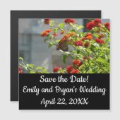 Carte Magnétique Papillon monarque sur le papillon rouge Bush (Devant / Derrière)