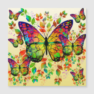 CARTE MAGNÉTIQUE PAPILLONS PRINTANIERS NATURE COLORÉE