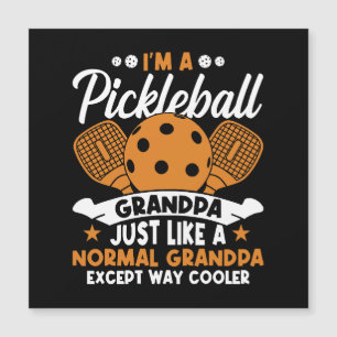 Carte Magnétique Papy joueur de pickleball cool