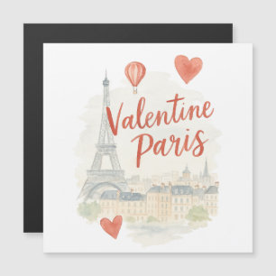 Carte Magnétique Paris Saint-Valentin Aquarelle – La Tour Eiffel A