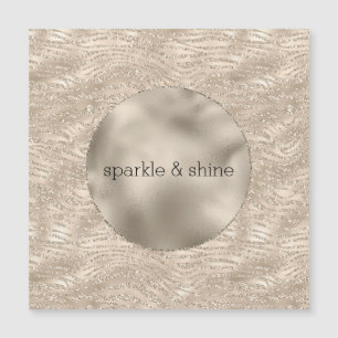 Carte Magnétique Parties scintillant Champagne d'or Zebra Imprimer 