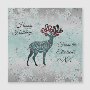 Carte Magnétique Parties scintillant de Noël des Snowflakes Whimsic