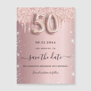 Carte Magnétique parties scintillant de rougeur de 50e anniversaire