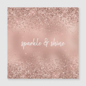 Carte Magnétique Parties scintillant d'or Glam Rose (Devant)