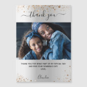 Carte Magnétique Parties scintillant en or argent photo merci aiman (Devant)