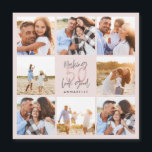 Carte Magnétique parties scintillant magnétique à ceinture rose 50e<br><div class="desc">50e anniversaire moderne rose girly parties scintillant photo collage. Conception de texte de script moderne. Partie d'une collection.</div>