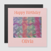 Carte Magnétique Pastel Art Magnétique Abstrait Anniversaire (Devant / Derrière)