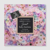 Carte Magnétique Pastel Floral Heart Pregnancy Announcement gift (Devant)