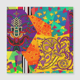 Carte Magnétique Patchwork indien turc festier Mandala