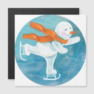 Carte Magnétique Patinage sur glace Snowman