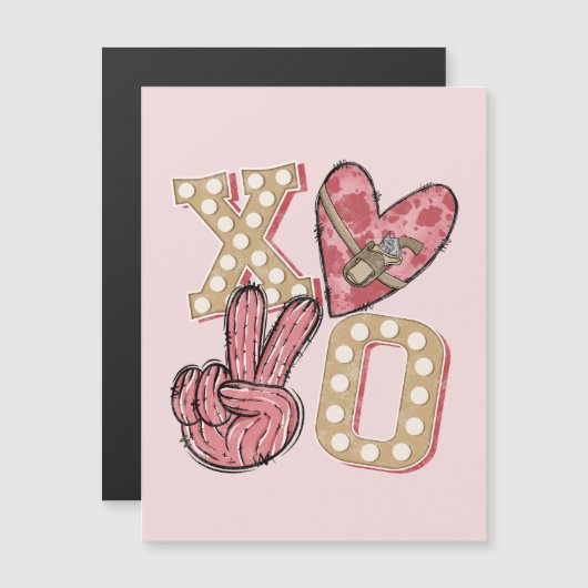 Carte Magnétique Pays occidental Xoxo | Embrous et baisers (Devant / Derrière)